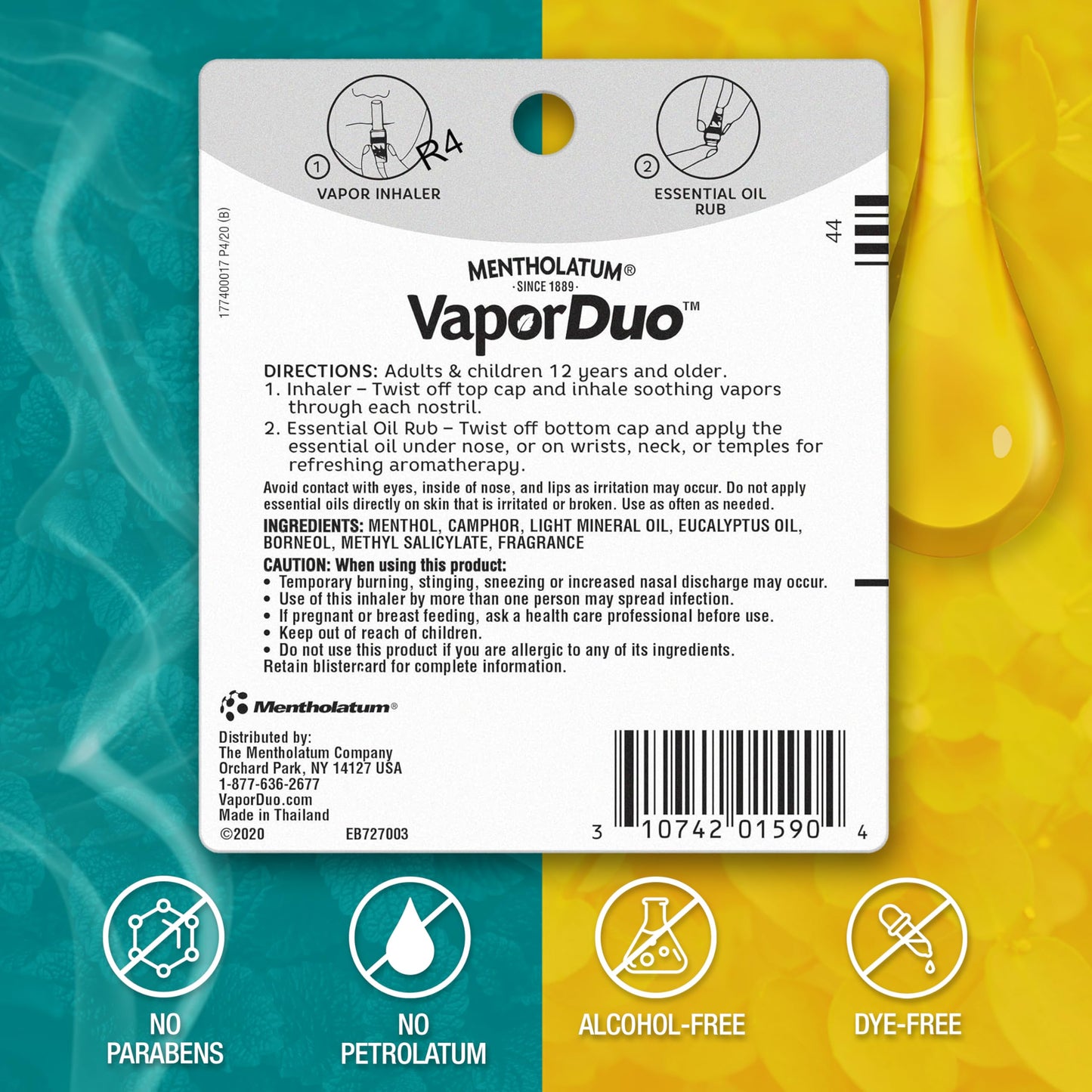 Mentholatum Vaporduo β 2-in-1 Aromatherapy Stick (1 Pack)