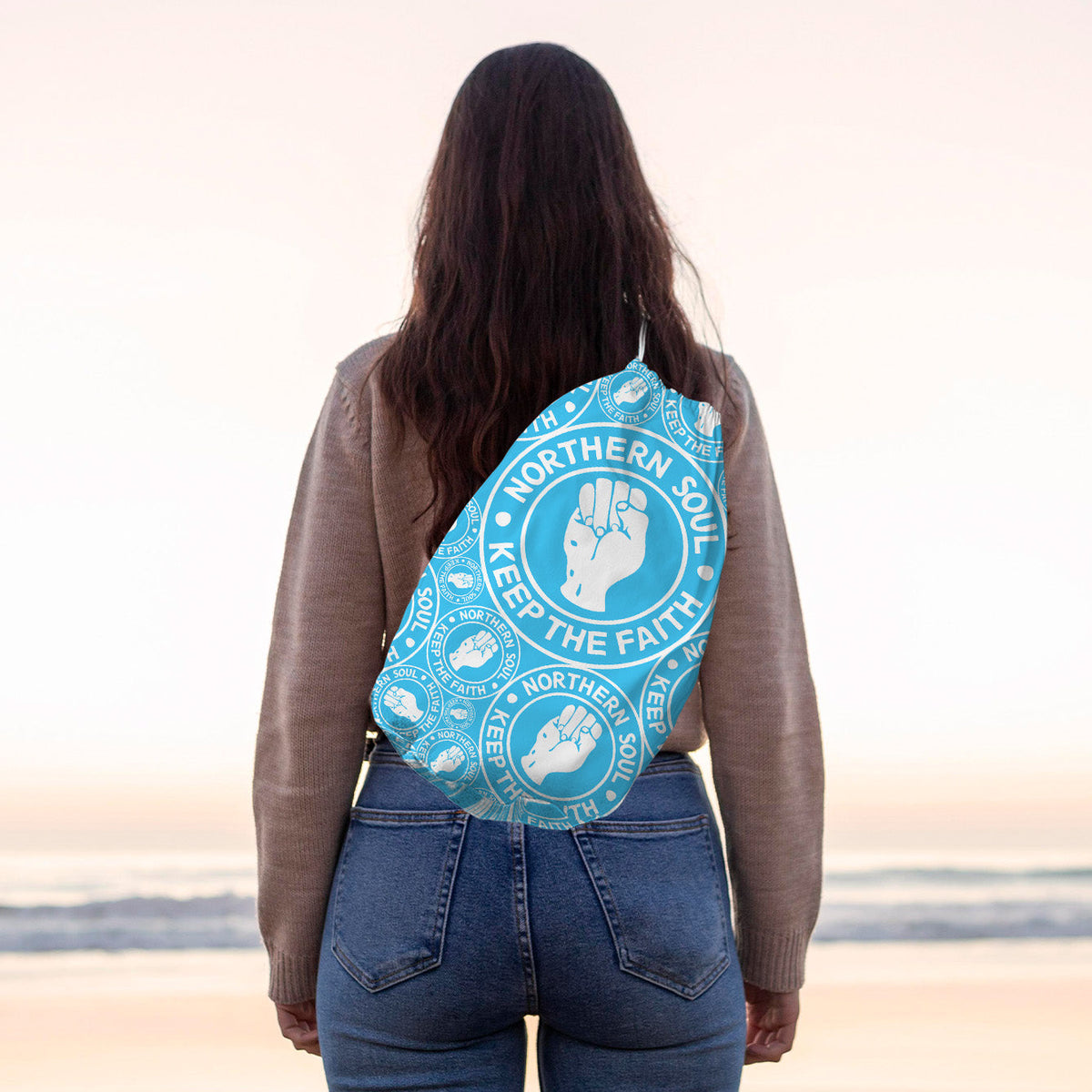 Blue Northern Soul - Drawstring Duffle bag