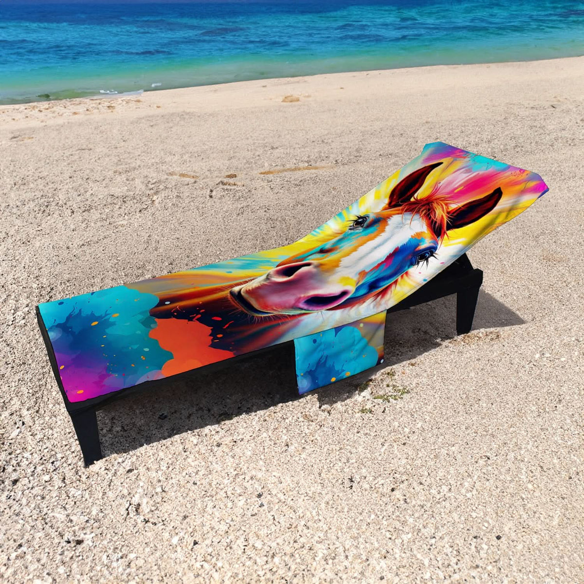 Colourful Horse Painting - Sunbed Towel