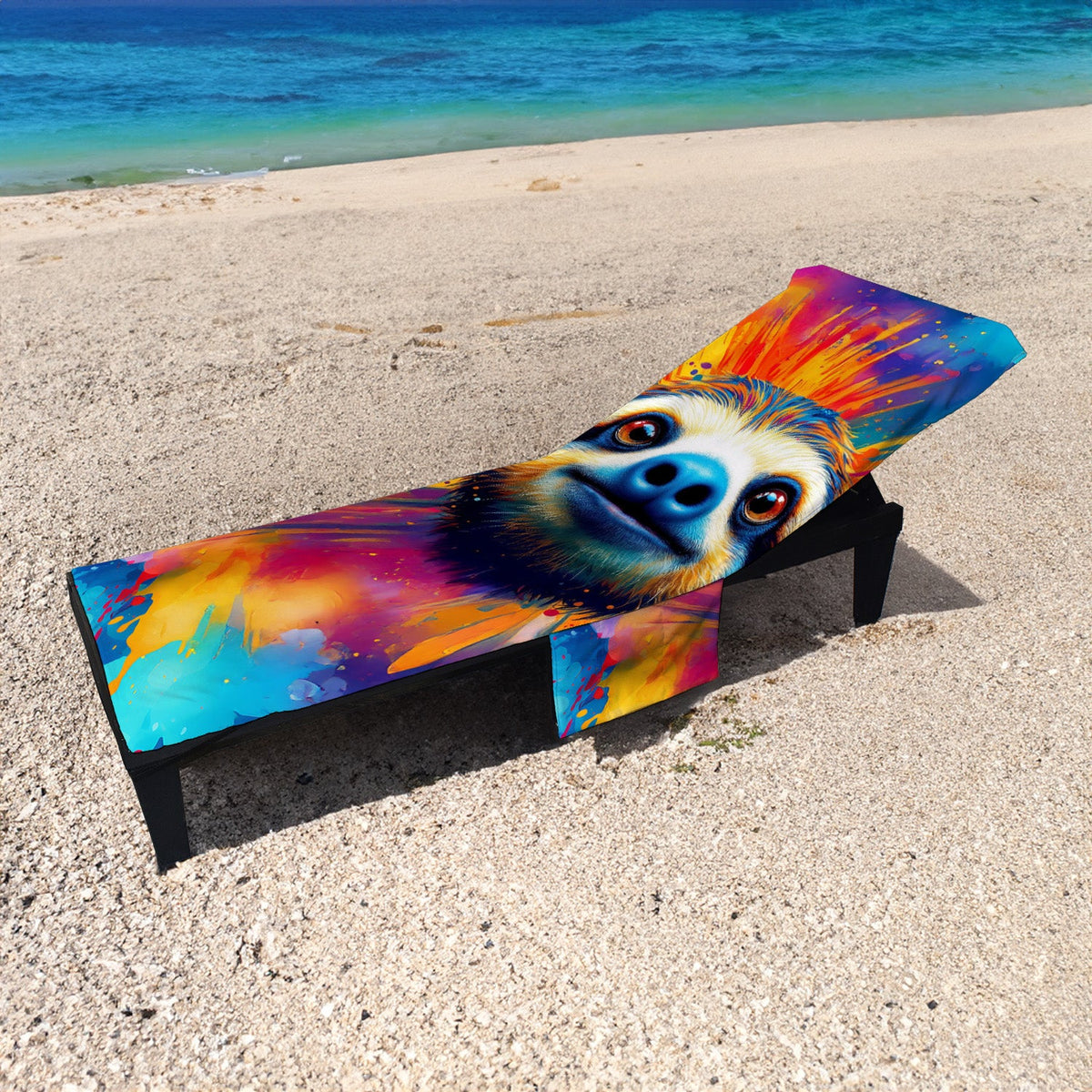Colourful Sloth Painting - Sunbed Towel