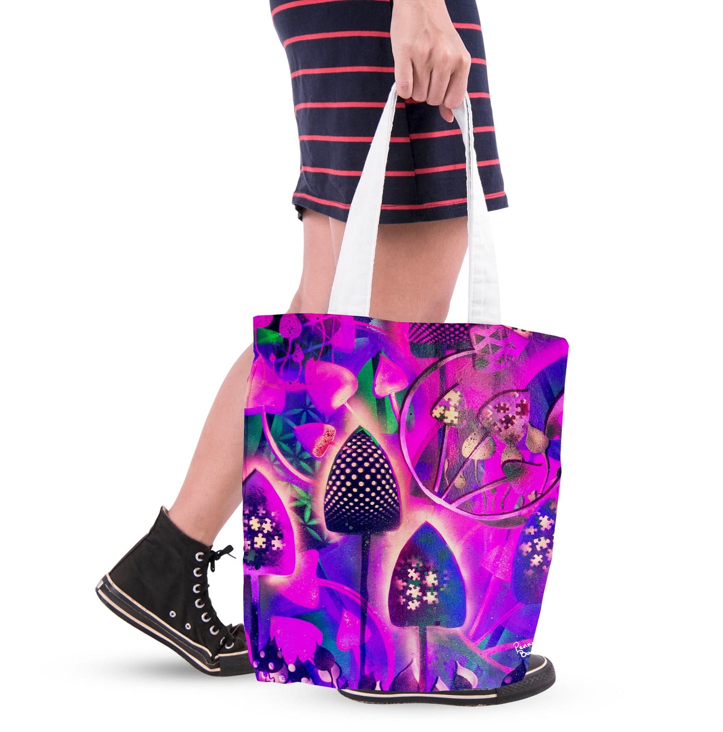 Penny Banger Colourful Mushrooms Tote bag
