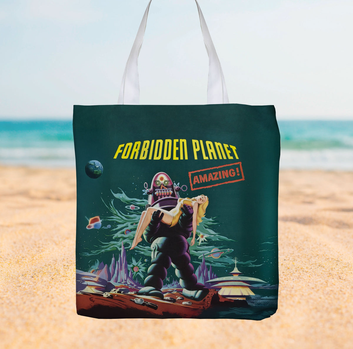 Forbidden Planet Vintage Movie Poster - Canvas Tote bag