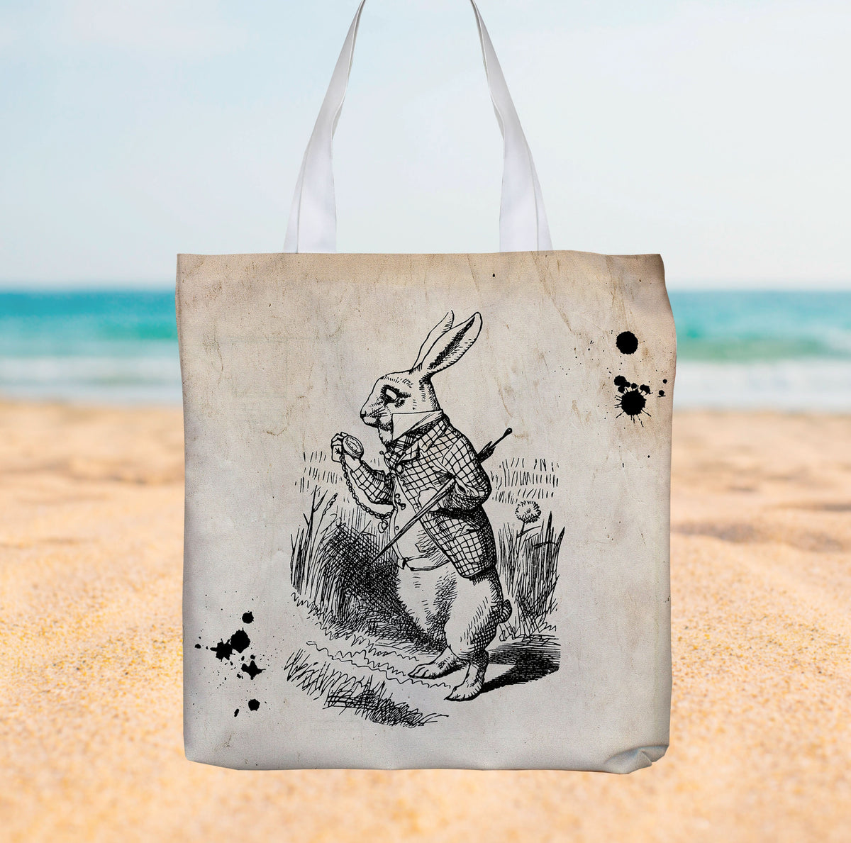 Alice in Wonderland White Rabbit - Canvas Tote bag