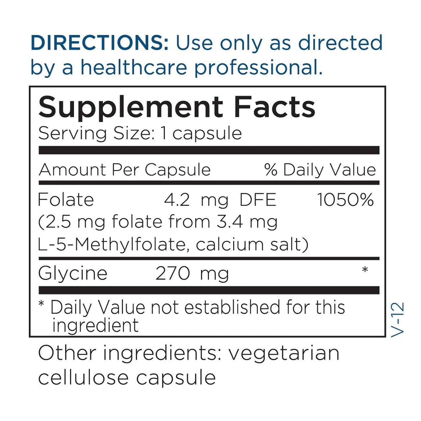 Metabolic Maintenance L-Methylfolate 2.5 mg | 5-MTHF for Brain Health, Focus & Calm - 30 Capsules