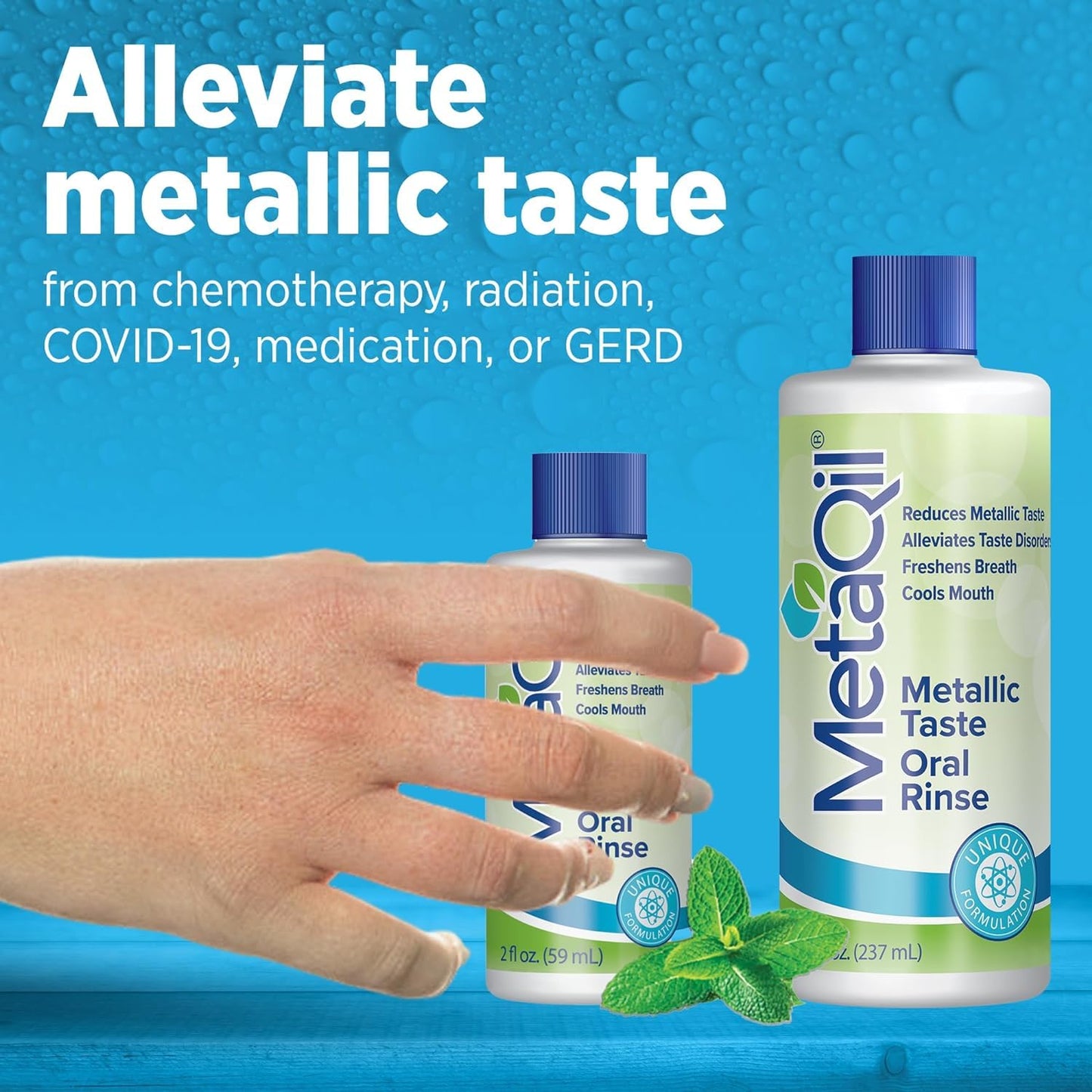 MetaQil Oral Rinse โ Relieve Metallic & Bitter Tastes, 8 Core Ingredients, 2 Fl Oz