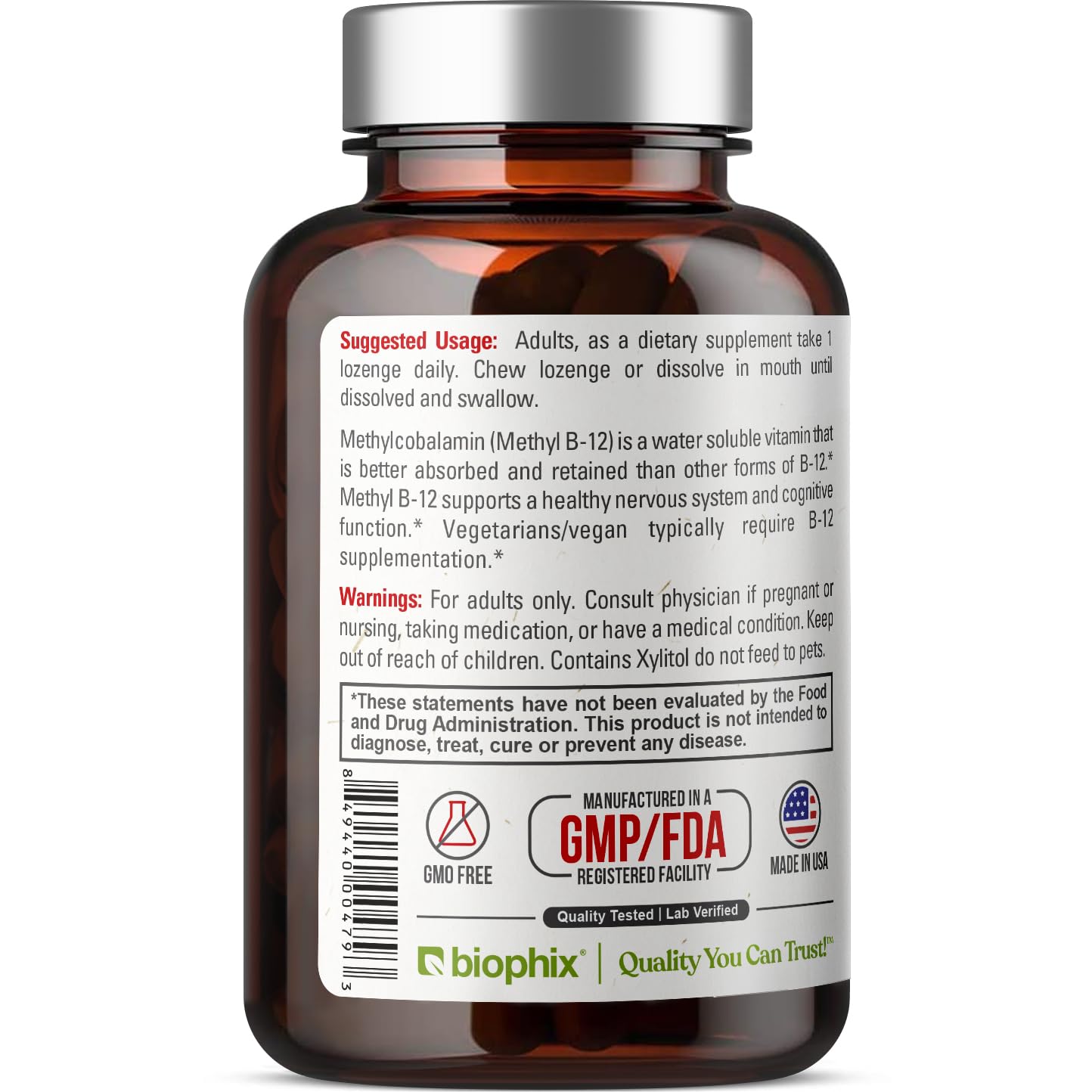 Methyl B-12 10,000 mcg Lozenges โ Cherry Flavor, 90 Vegan, Extra Strength