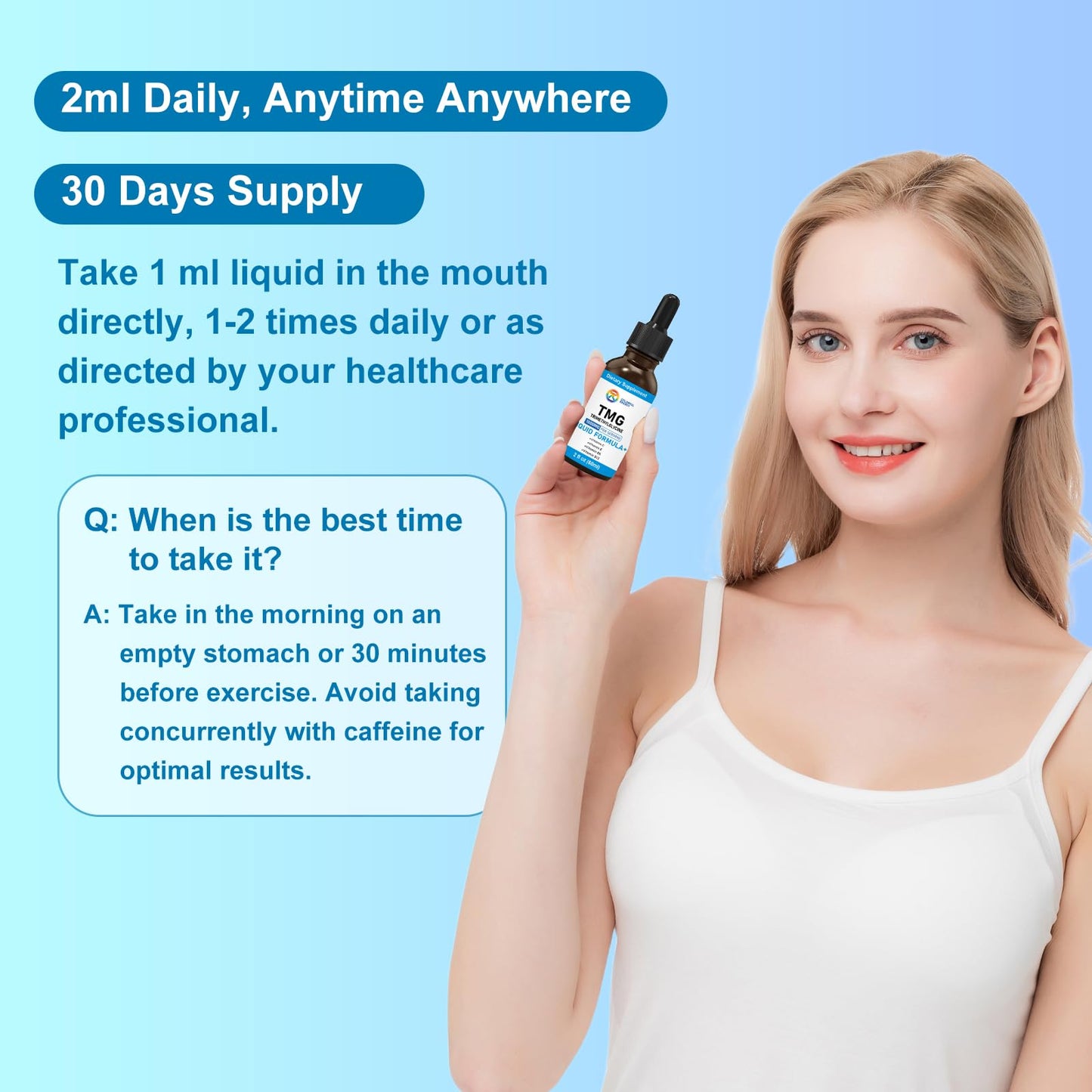 7c TMG 1000mg Liquid Drops โ Methylation Support, Vegan & Non-GMO