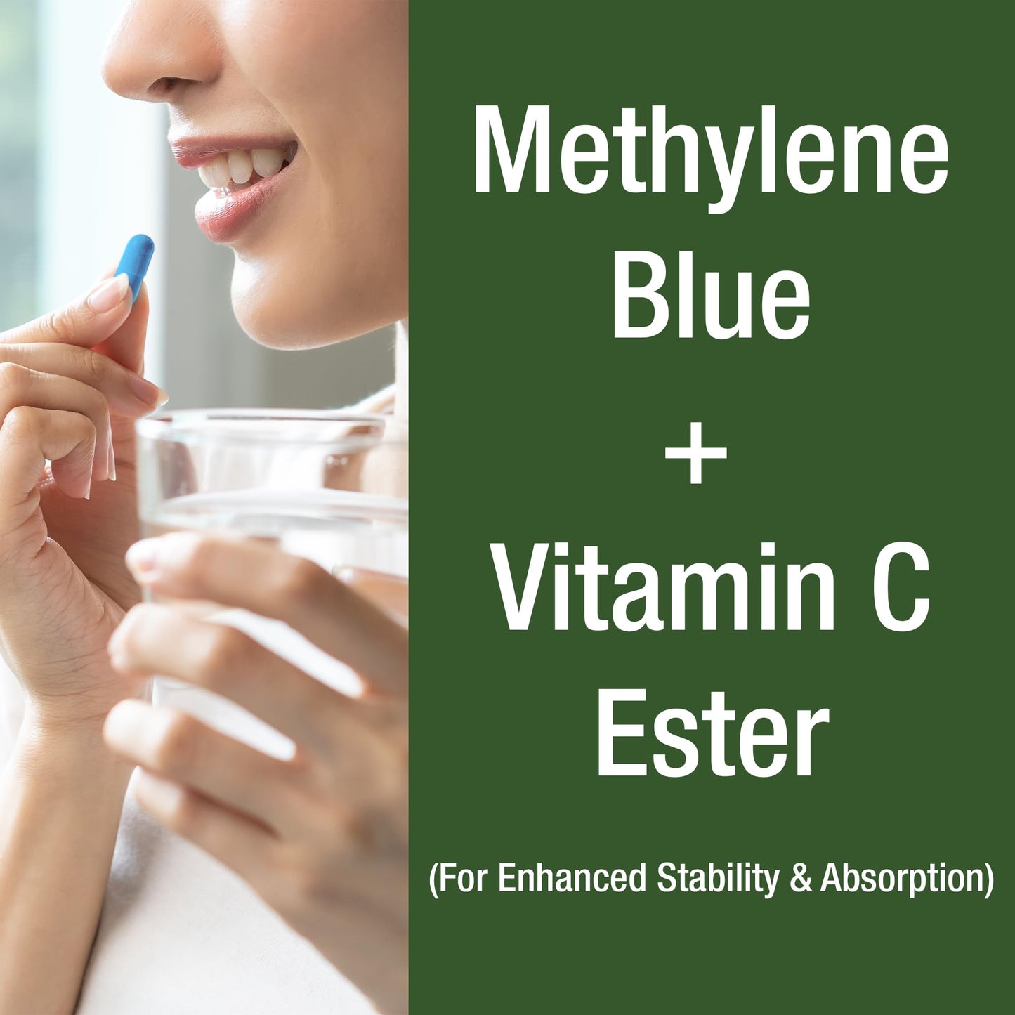 Methylene Blue Capsules โ Ultra High Purity USP, Vegan & GMP