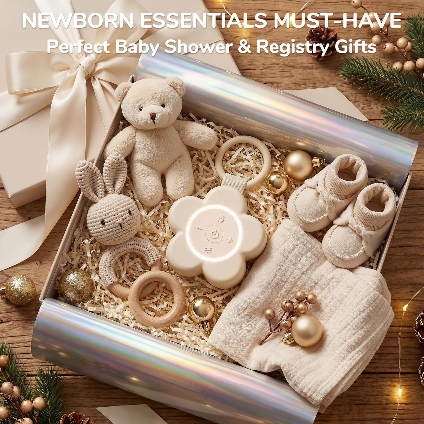 Mewaii Portable White Noise Machine for Baby โ 25 Soothing Sounds, Night Light, 20+ Hours