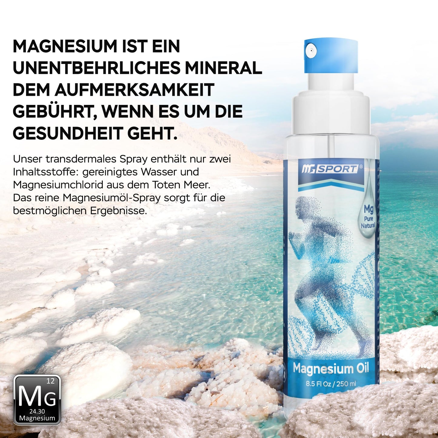 MgSport Magnesium Oil Spray โ 250 ml | Dead Sea Magnesium Chloride, High Absorption