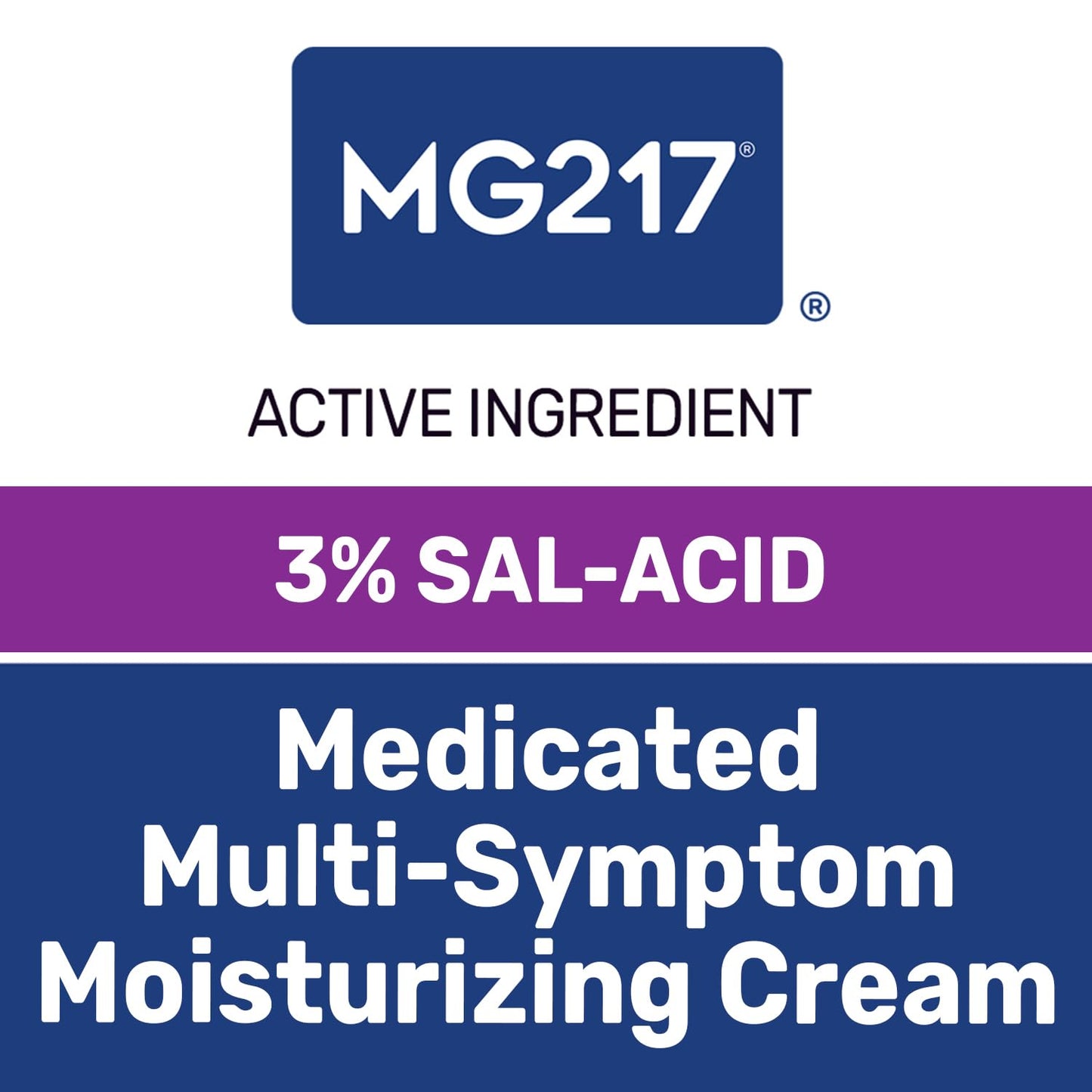 MG217 Medicated Moisturizing Psoriasis Cream β 3% Salicylic Acid, Fragrance Free, 3.5 oz