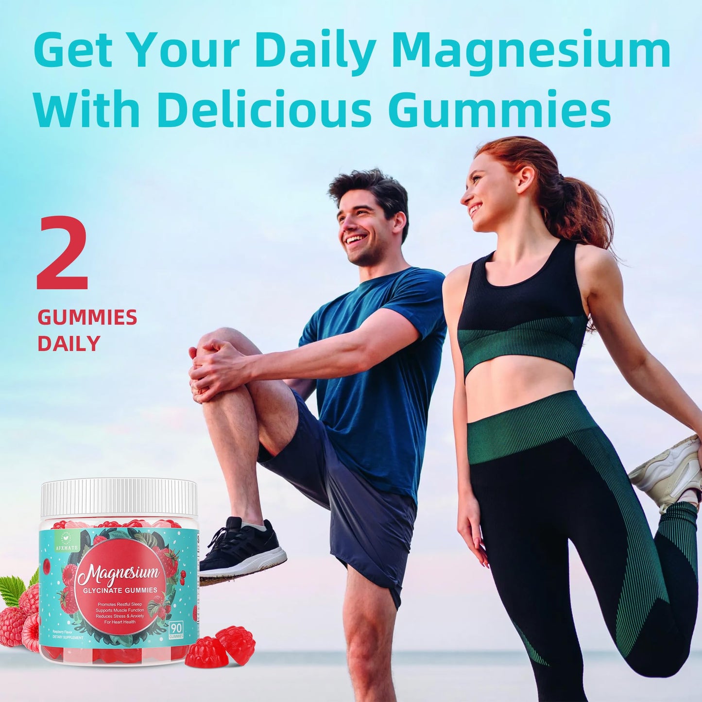 90 Count Magnesium Glycinate Gummies 400 mg โ Sugar Free for Relaxation & Sleep (Adults)