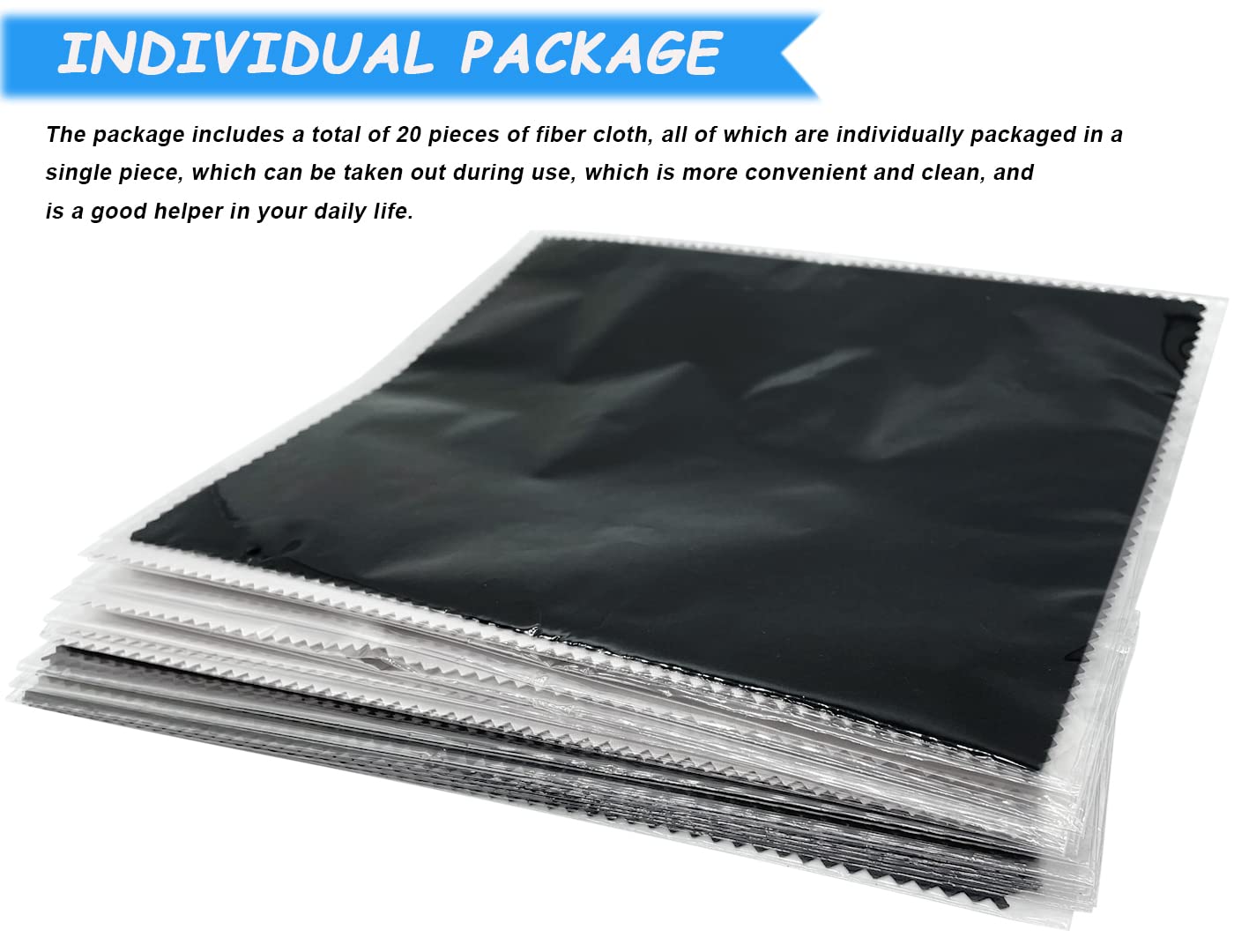 Microfiber Cleaning Cloths 6x7 Inches โ 20 Pack in Individual Vinyl Pouches | CKANDAY Glasses & Electronics Cleaning Cloth