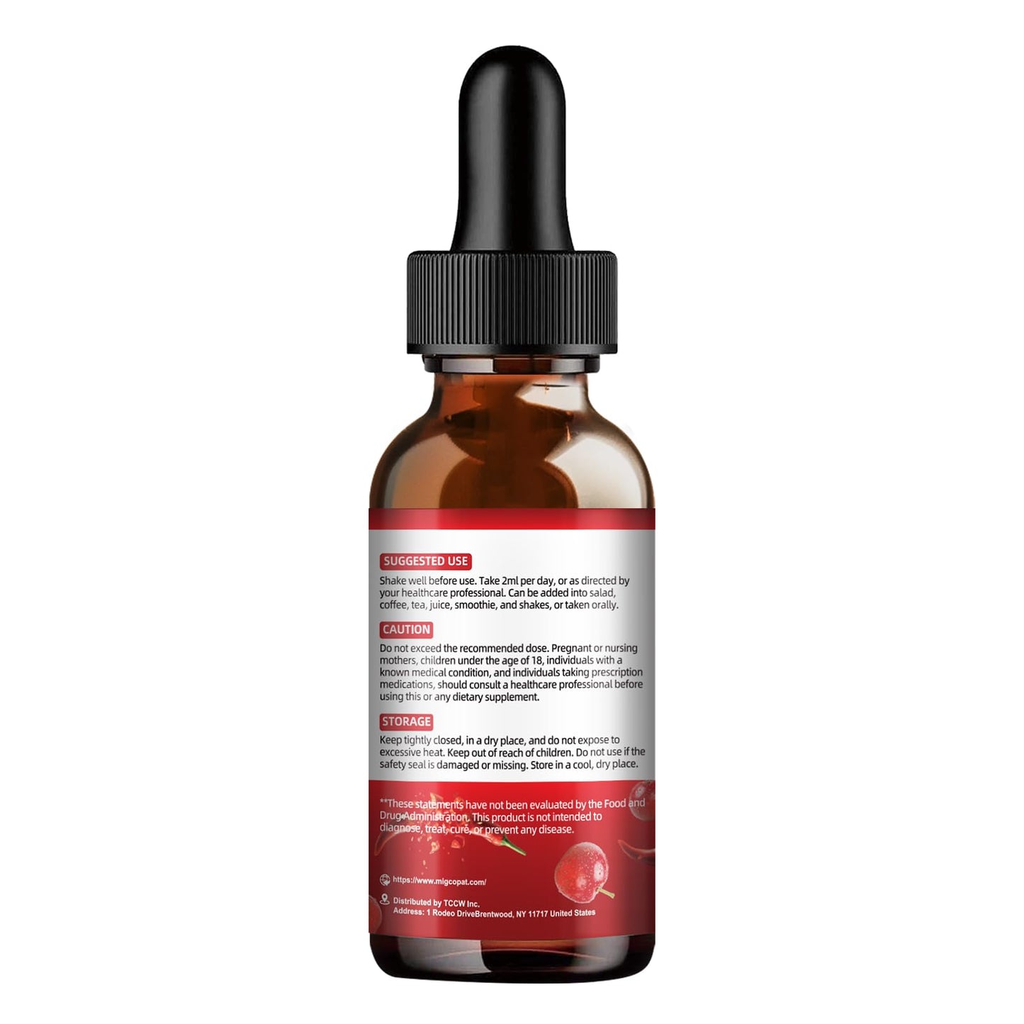 Migcopat Cayenne Pepper Drops Liquid with Vitamin D3 K2 โ Immune Support & Digestive Wellness, 2 fl oz