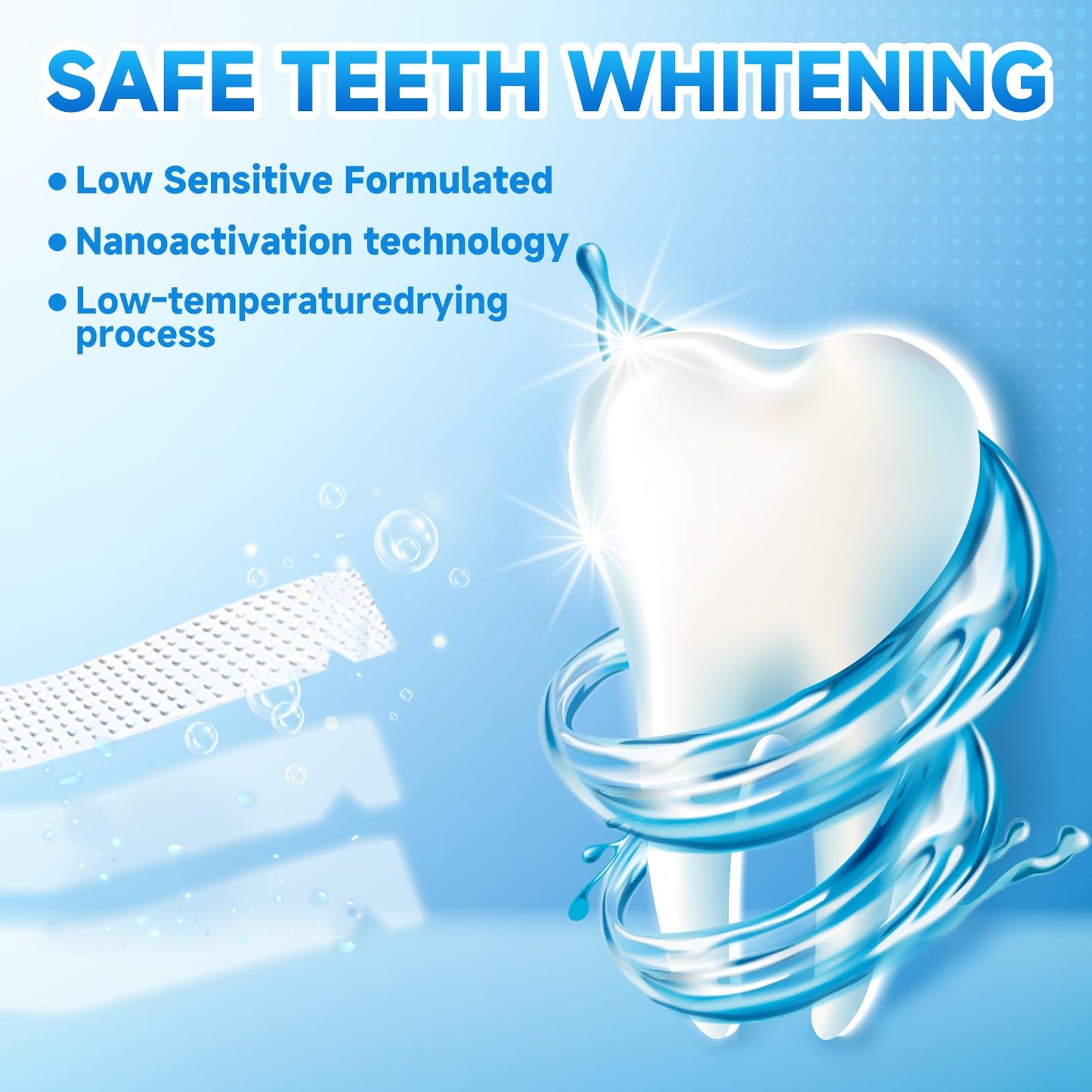 Milumber Teeth Whitening Strips for Sensitive โ 42 Strips, Enamel Safe, Mint