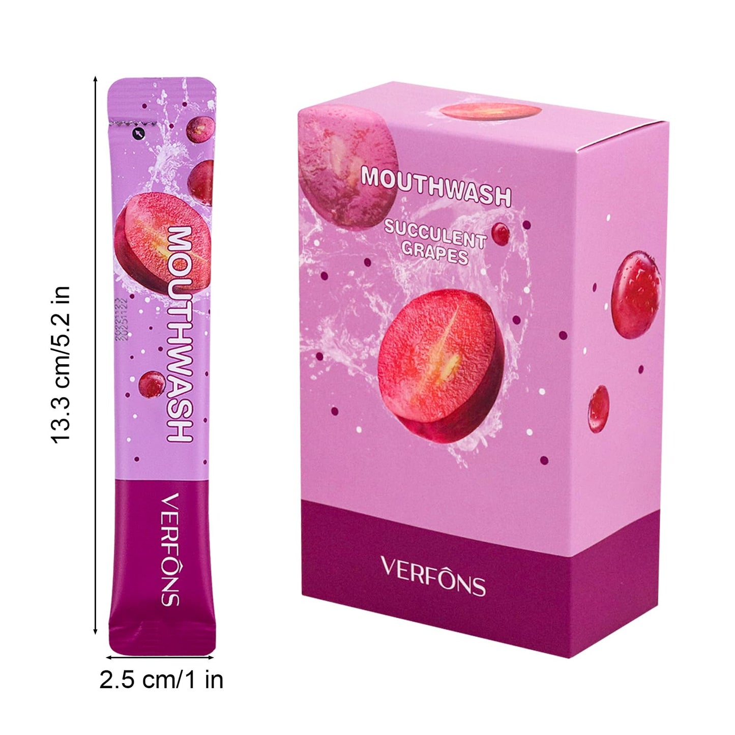 Mini Mouthwash Bulk โ 40 Pack Travel Size 0.35 fl oz (Grape Flavor), Individually Wrapped