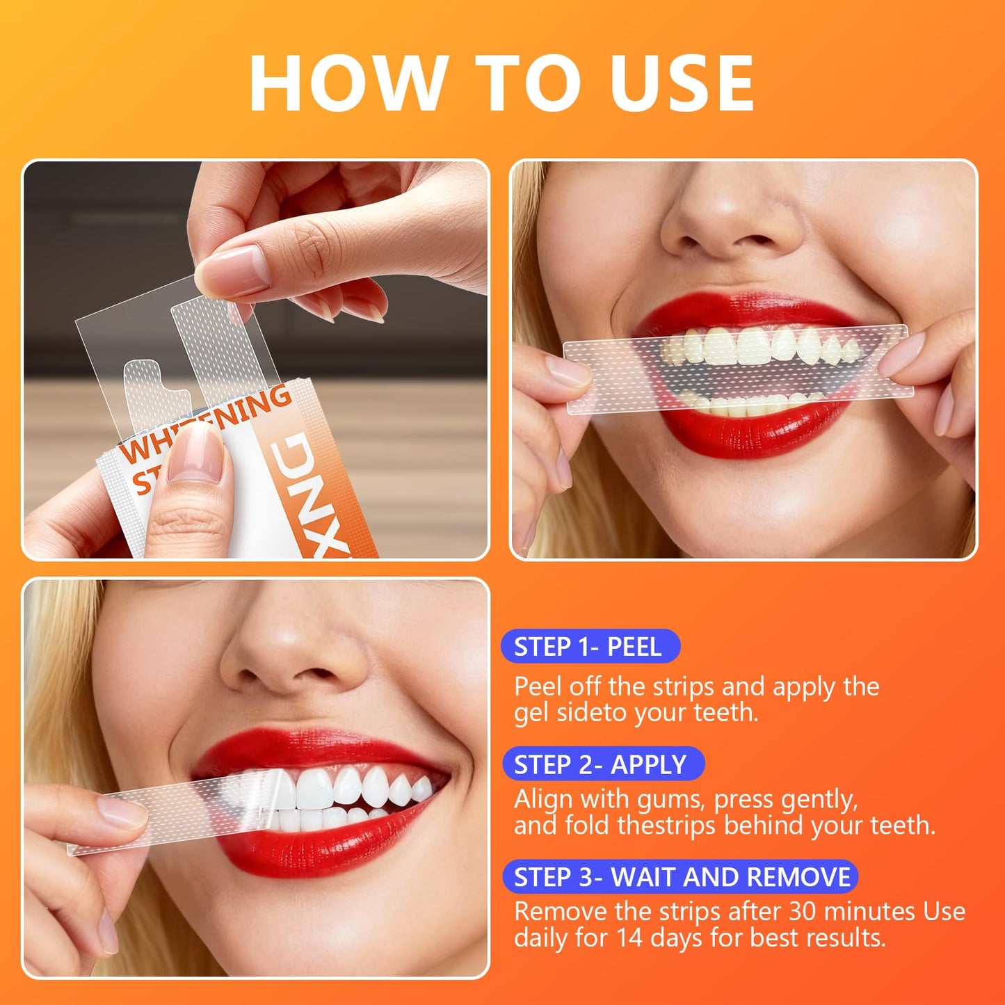 Teeth Whitening Strips โ 84 Strips (42 Treatments) Enamel-Safe Mint