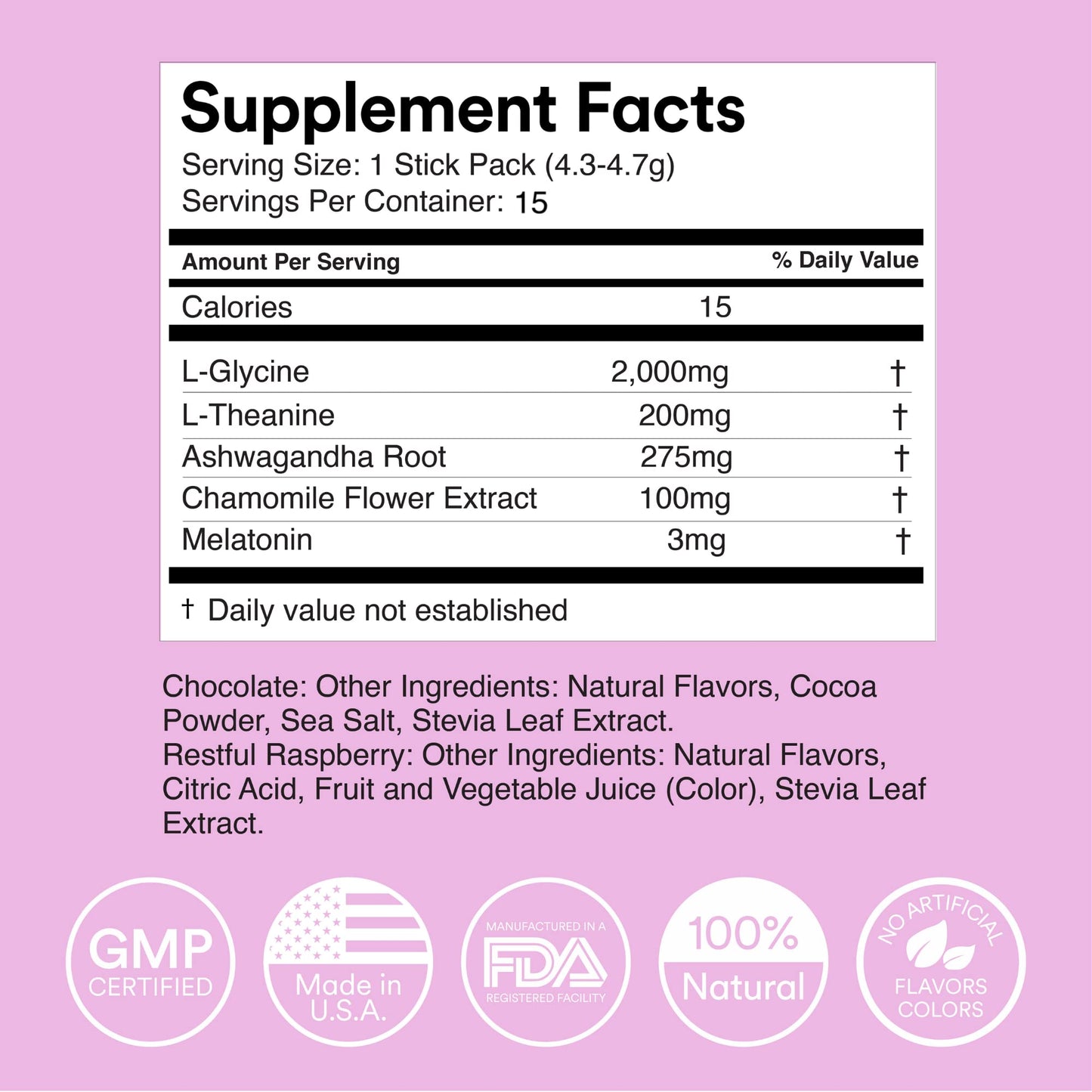 MIXHERS Sleep Support Supplement | Chocolate Drink Mix โ 15 Sticks