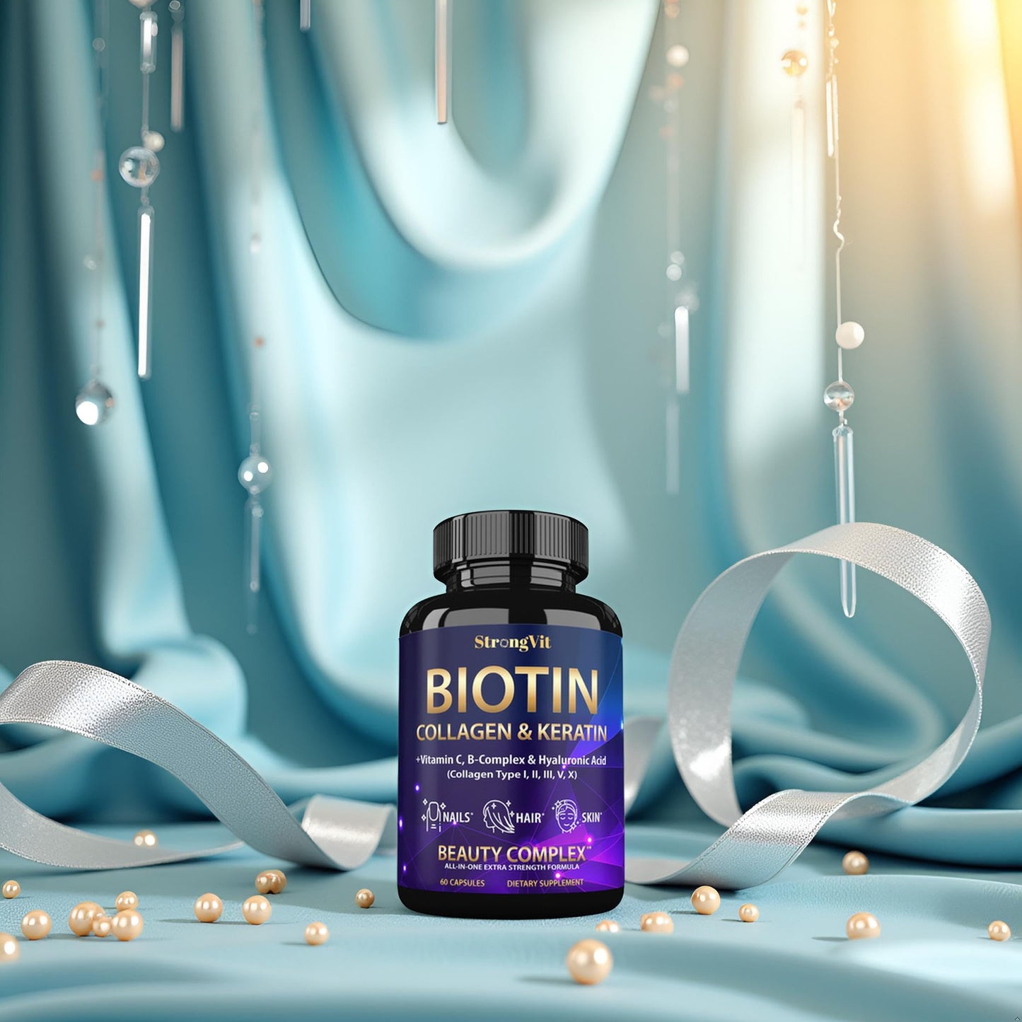 Biotin with Hyaluronic Acid, Keratin & Collagen โ Hair Growth Vitamins for Women (USA)