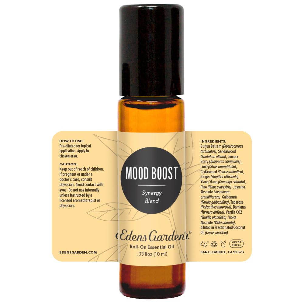 Mood Boost Essential Oil Roll-On โ Edens Garden, 100% Pure, 10 ml