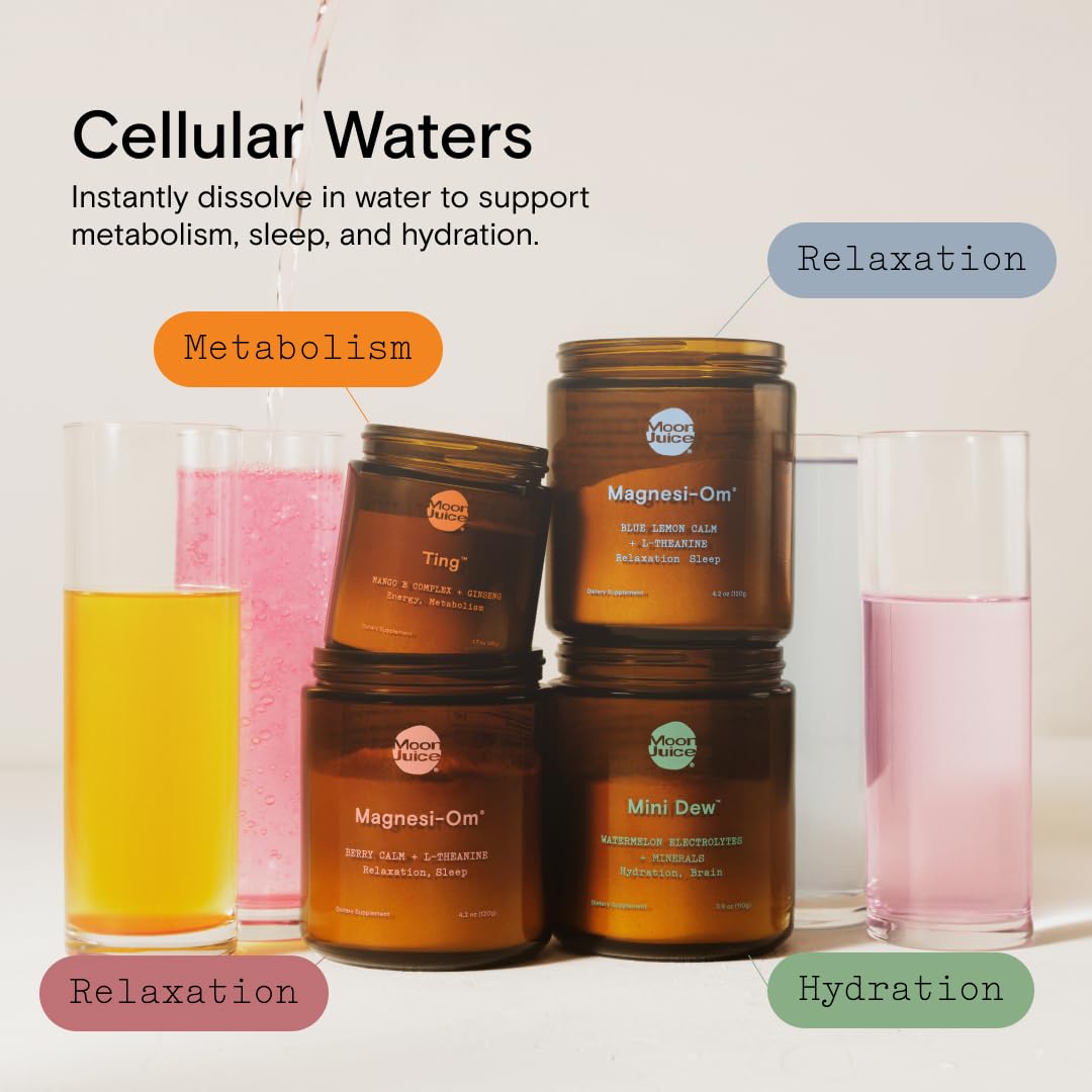 Moon Juice Magnesi-Om Blue Lemon Sticks โ Magnesium + L-Theanine for Calm, Brain Health & Regularity