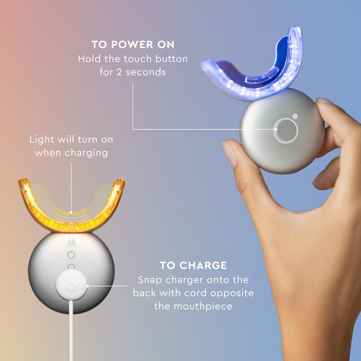 MOON Teeth Whitening Kit โ LED Light Therapy, 18-Shade Whitening (4-Piece Kit)