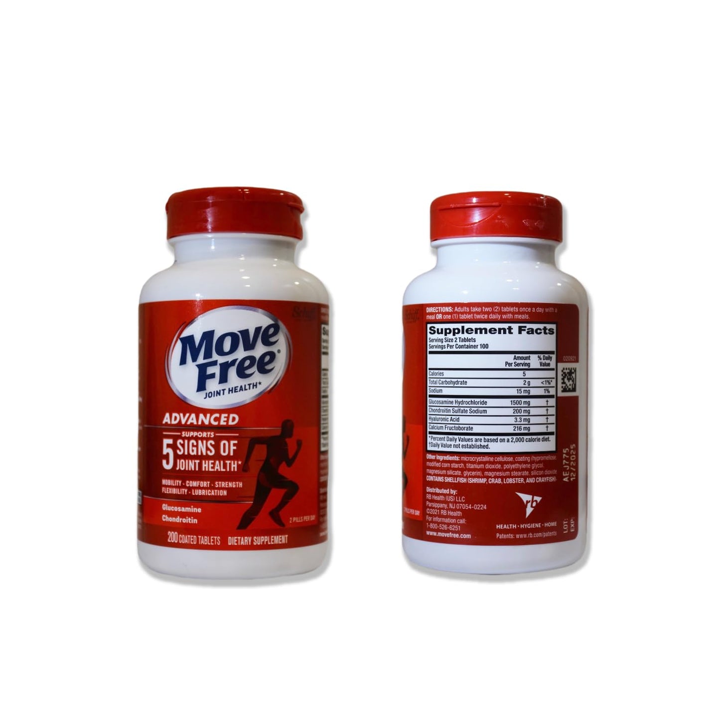 Move Free Advanced Glucosamine, Chondroitin & Uniflex โ Joint Support (200 Tablets)