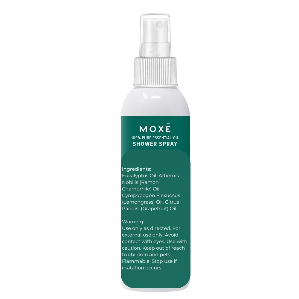 MOXE Eucalyptus Shower Mist โ 100% Essential Oils, Made in USA, Aromatherapy for Sinus Relief (8oz)