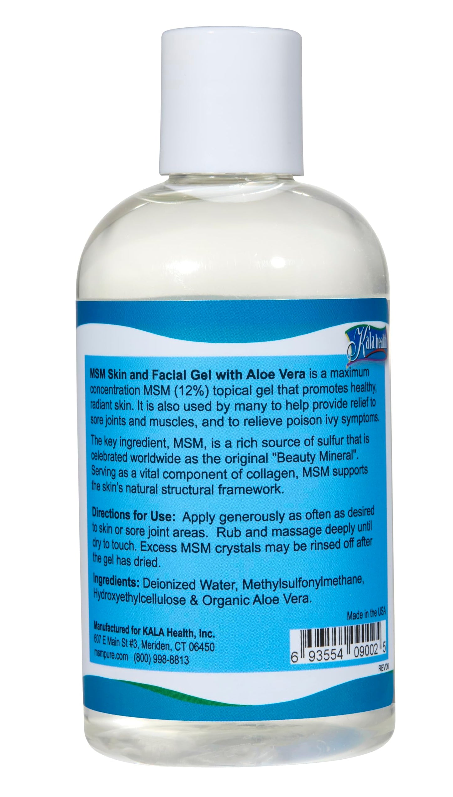 Kala Health MSMPure Max Strength MSM Gel with Organic Aloe โ 8 oz, Preservative-Free Skin Care