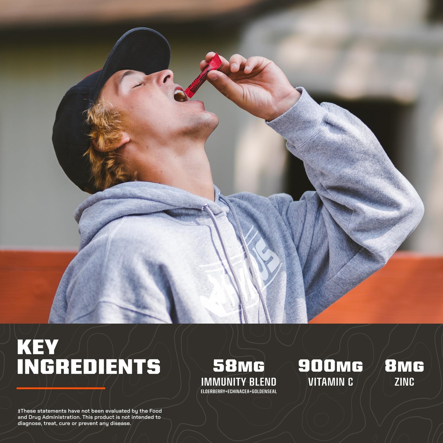 MTN OPS Immune STM Powder Drink Mix – Raspberry Flavor (30 Servings)