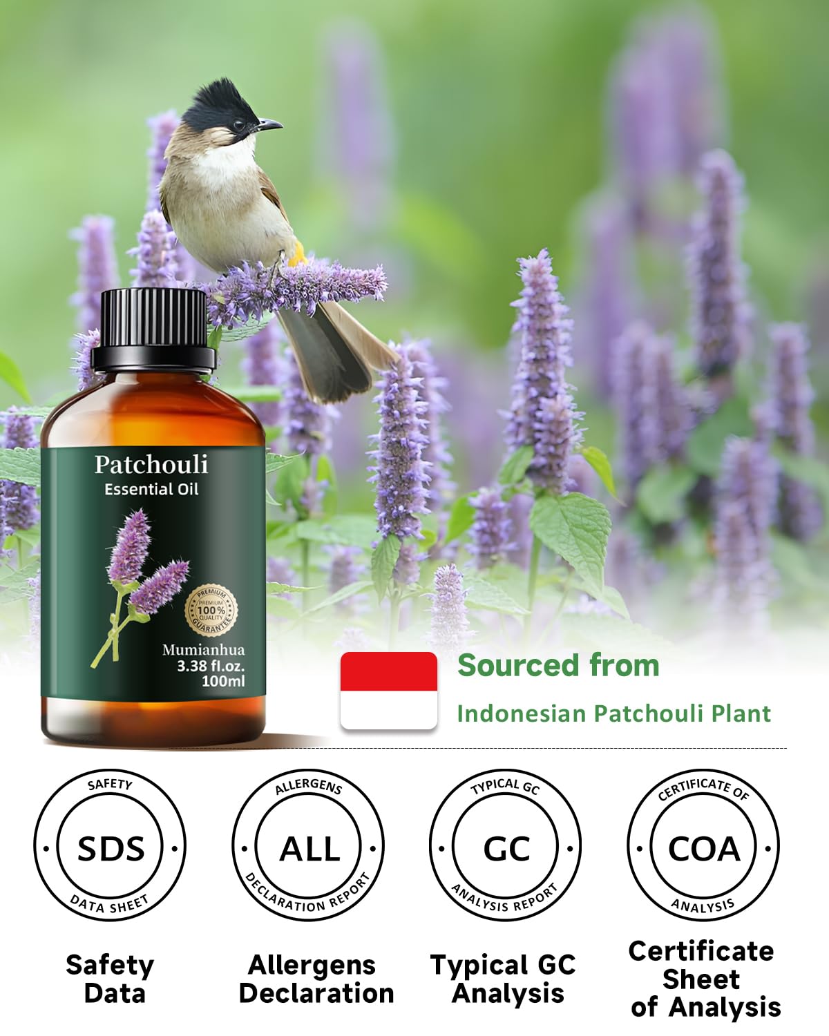 Pure Patchouli Essential Oil โ Outdoor Shield & Natural Protective Blends (3.38 Fl Oz)