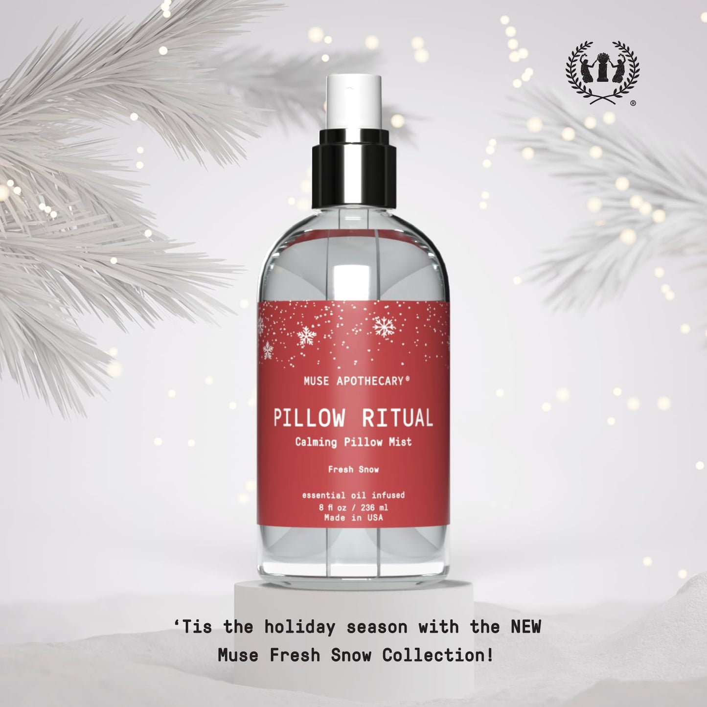 Muse Apothecary Pillow Ritual โ Aromatic Pillow Mist, Fresh Snow, 8 oz
