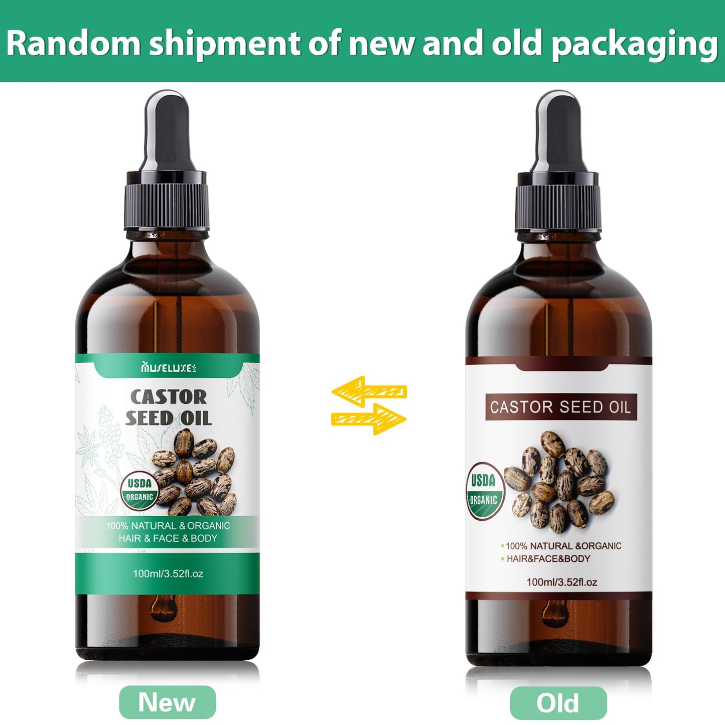 MuseLuxe 21-Piece Castor Oil Pack Wrap โ Organic Cold-Pressed Kit