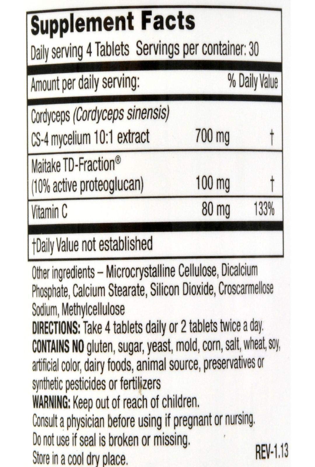 Mushroom Wisdom Super Cordyceps Caplets 120 Count โ Stamina & Endurance