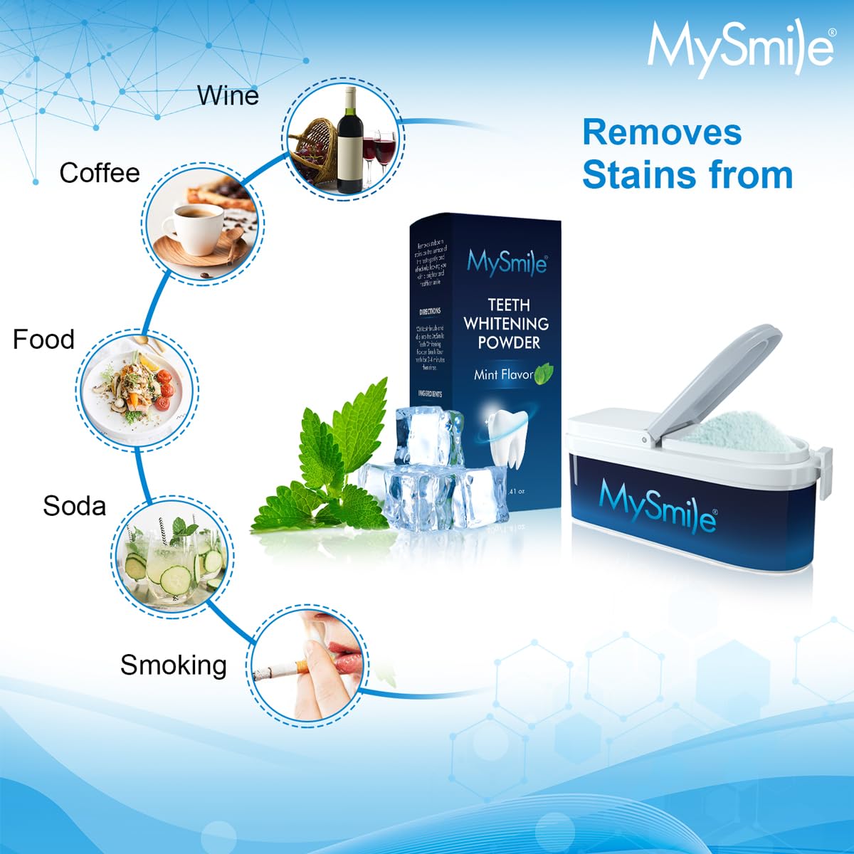 MySmile Teeth Whitening Powder โ Natural Enamel Safe Whitening & Stain Remover