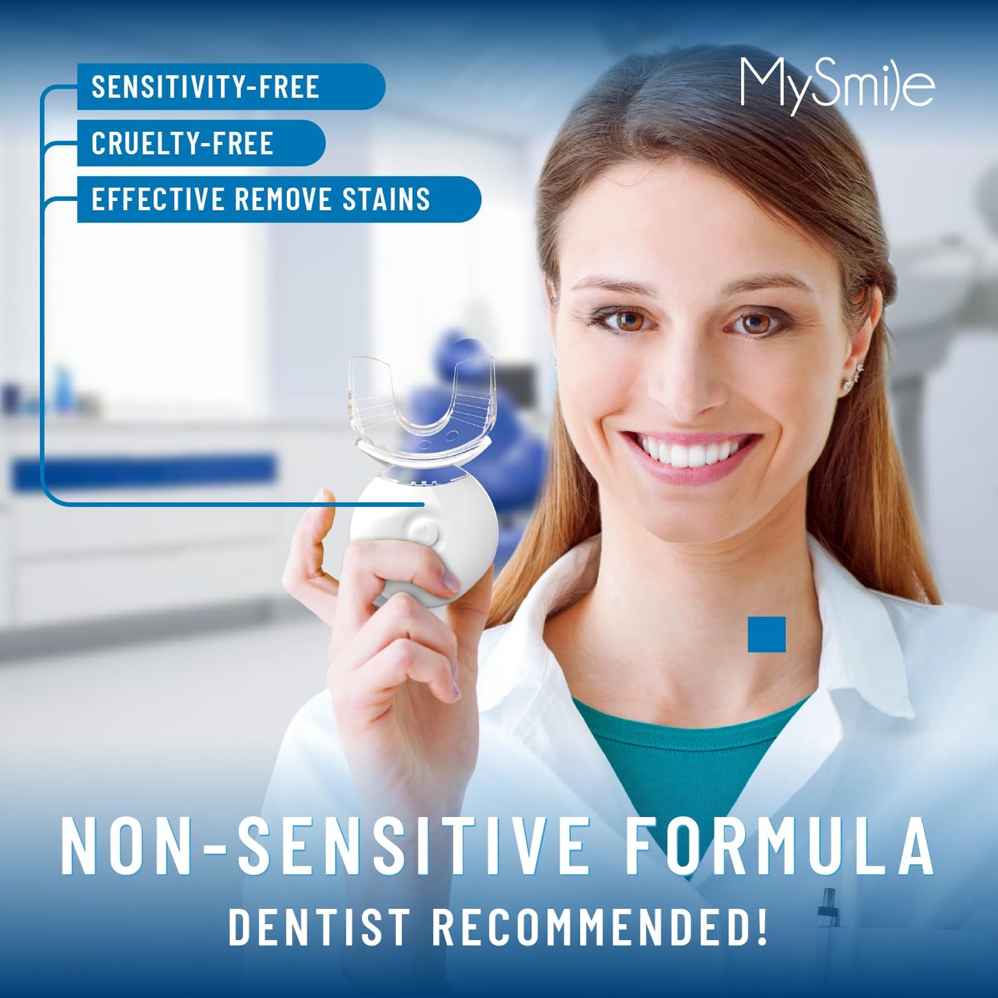 MySmile 5LED Teeth Whitening Light with Mouth Trays โ Smart Timer & Durable Batteries