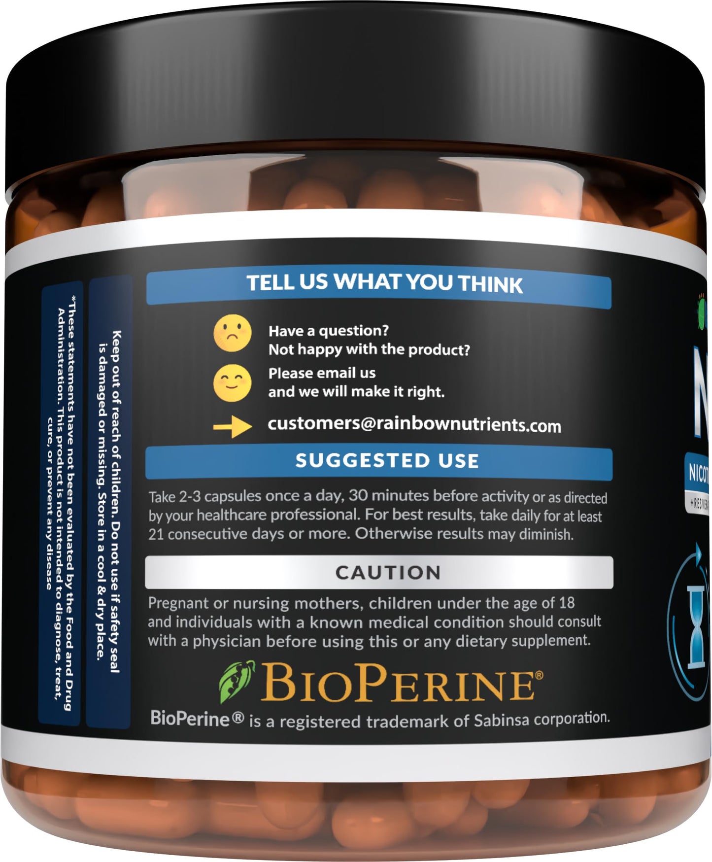 NAD+ Supplement with Nicotinamide Riboside, Resveratrol, Quercetin & BioPerineĀ® | High Absorption