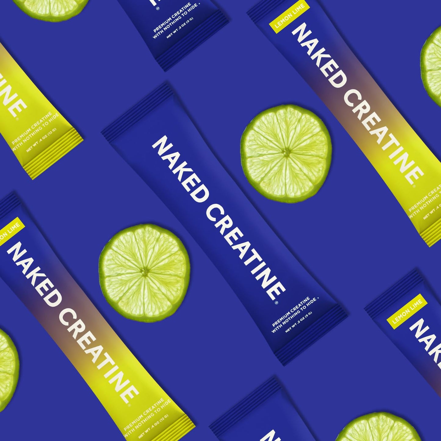 NAKED Pure Lemon Lime Creatine Monohydrate Stick Packs β 30 Pack | Vegan, Non-GMO, Gluten Free