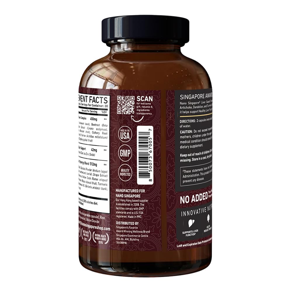 Nano Singapore Liver Guard Formula โ Liver Health Support, Detox & Digestive Health | 60 Capsules