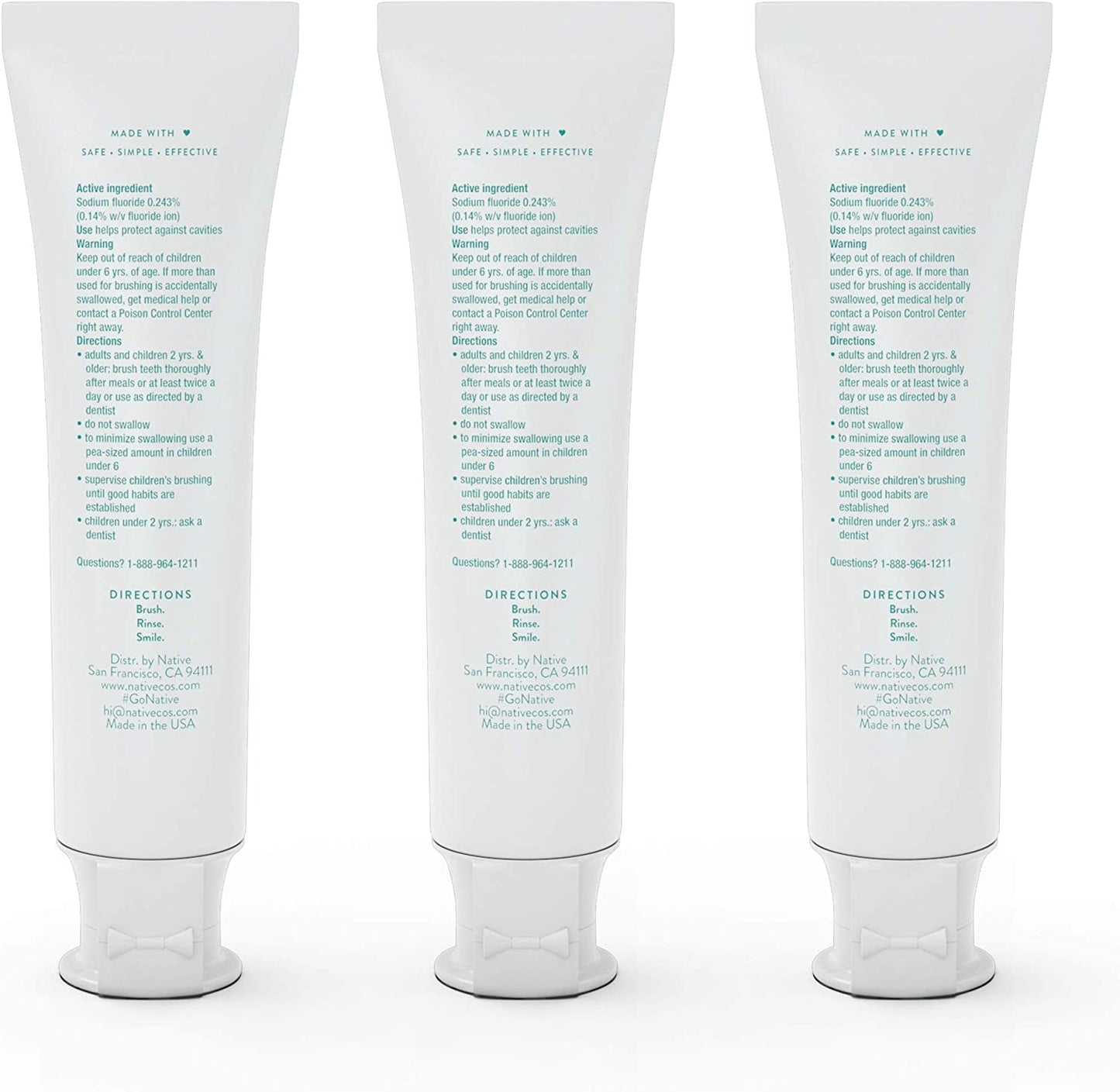 Native Fluoride Toothpaste โ Wild Mint (4.1 oz), 3 Count | Naturally Derived Cleaners
