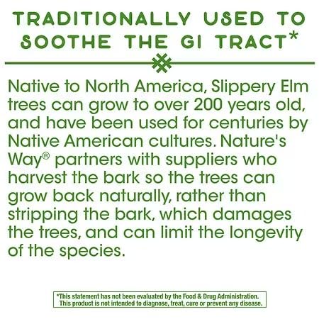 Natrue Mad Slippery Elm Bark 400mg Dietary Supplement Compatible with Nature's Way, 100Ct