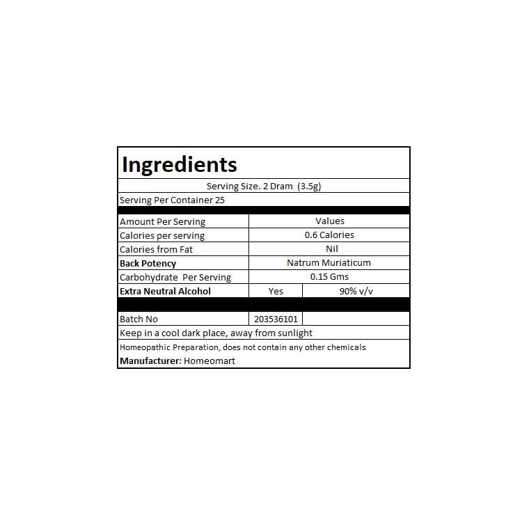 Natrum Muriaticum 200C Homeopathy Pellets (Pack of 2) โ Homeomart