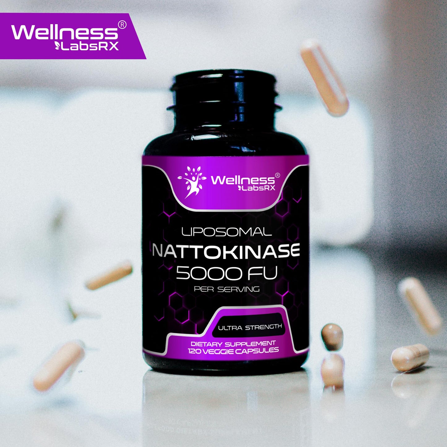 Nattokinase Supplement Capsules 5000 FU โ Third-Party Tested Natto Enzymes | Daily Wellness โ 120 Count