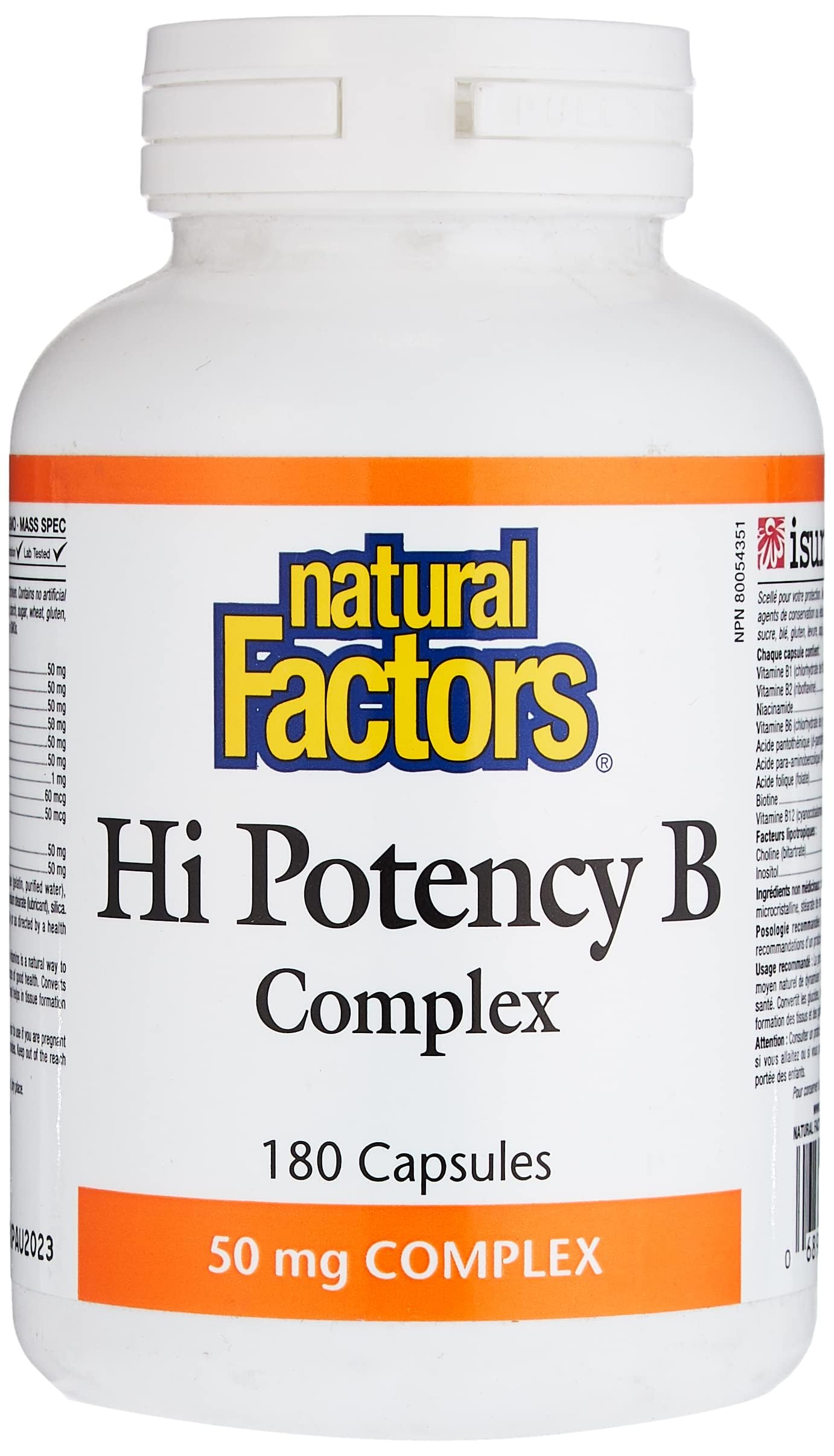 Natural Factors Hi Potency B Complex 180 CT โ Energy & Nerves