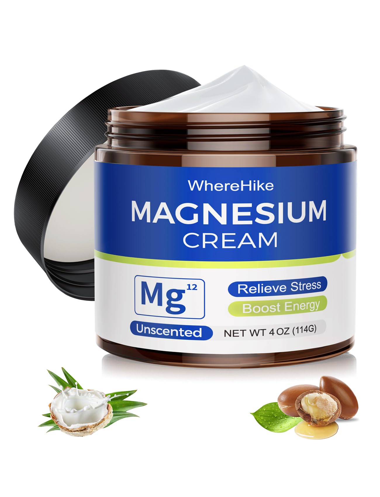 Natural Topical Magnesium Cream for Sleep & Relaxation โ Unscented Nighttime Lotion