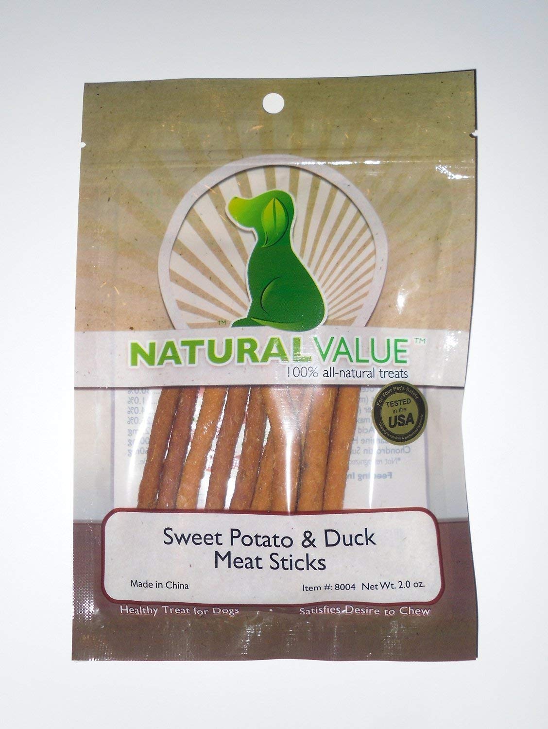 Natural Value Sweet Potato & Duck Soft Chew Meat Sticks with Glucosamine & Chondroitin โ Hip & Joint Health (2-Pack)
