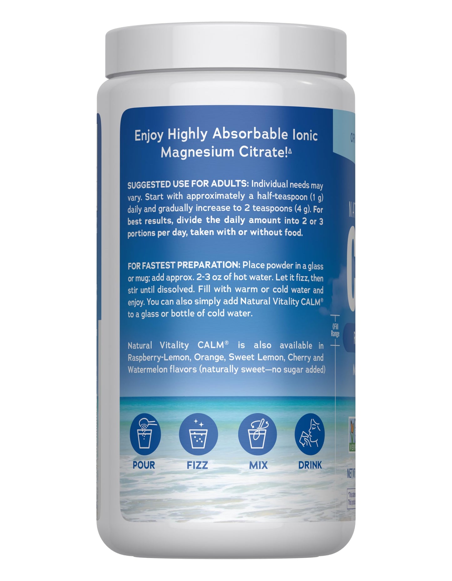 Natural Vitality CALM Magnesium Drink Mix - 16 oz | Gluten Free, Vegan, Non-GMO