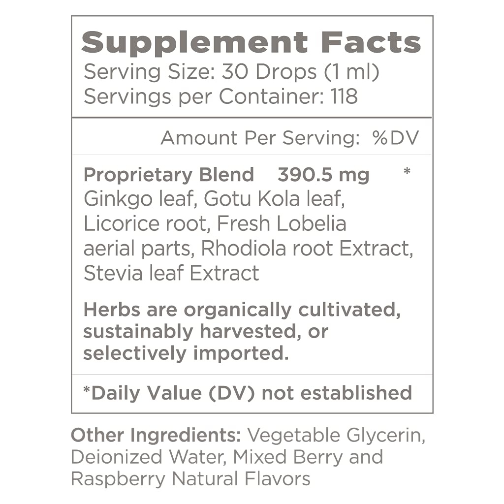Natural Wellbeing Kids' Attention Gold โ Focus Support with Rhodiola (Berry Flavor) โ 4 oz (118 ml)