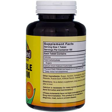 Nature's Blend Calcium Chewable Bavarian Cream 500 mg โ 100 Tabs