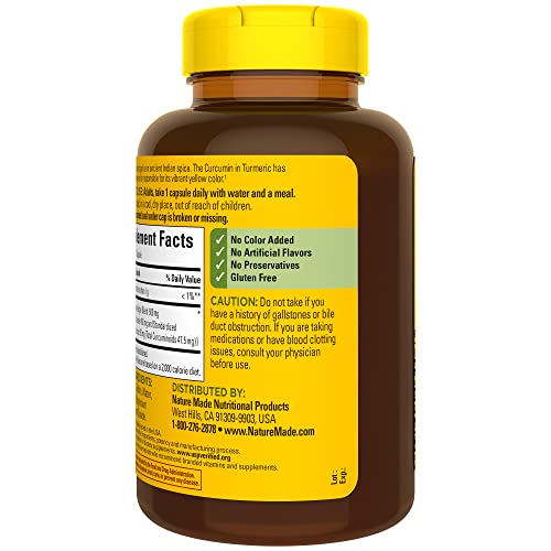 Nature Made Turmeric Curcumin 500 mg โ Antioxidant Support, 120 Capsules